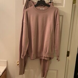 Ekouaer Women's Tan Sweater Set